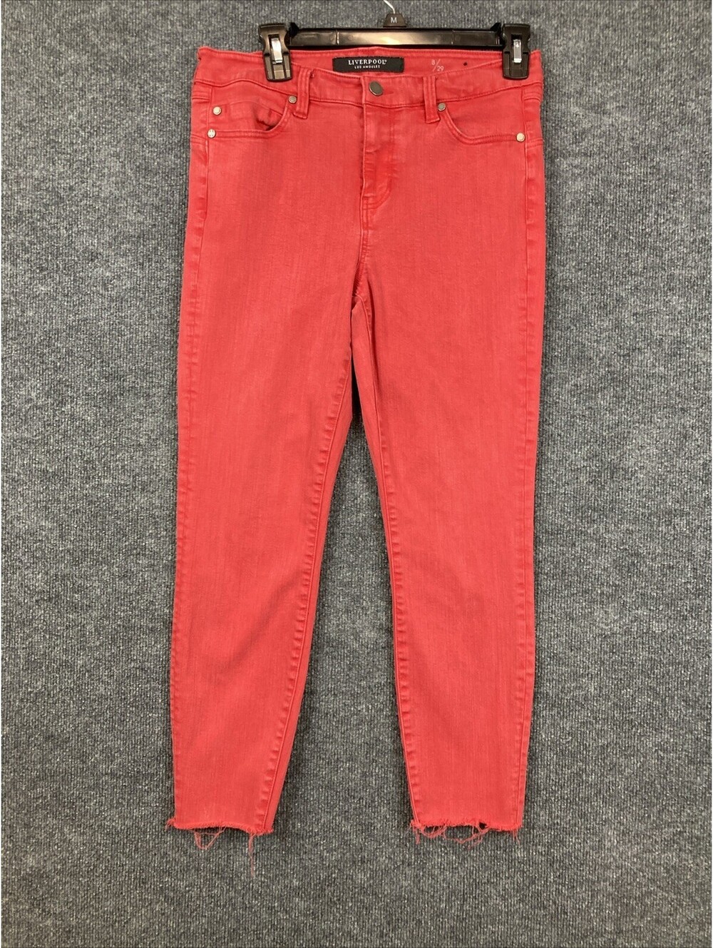 Liverpool Los Angeles Womens 8/29 Red The Hugger Skinny Ankle Jeans EUC